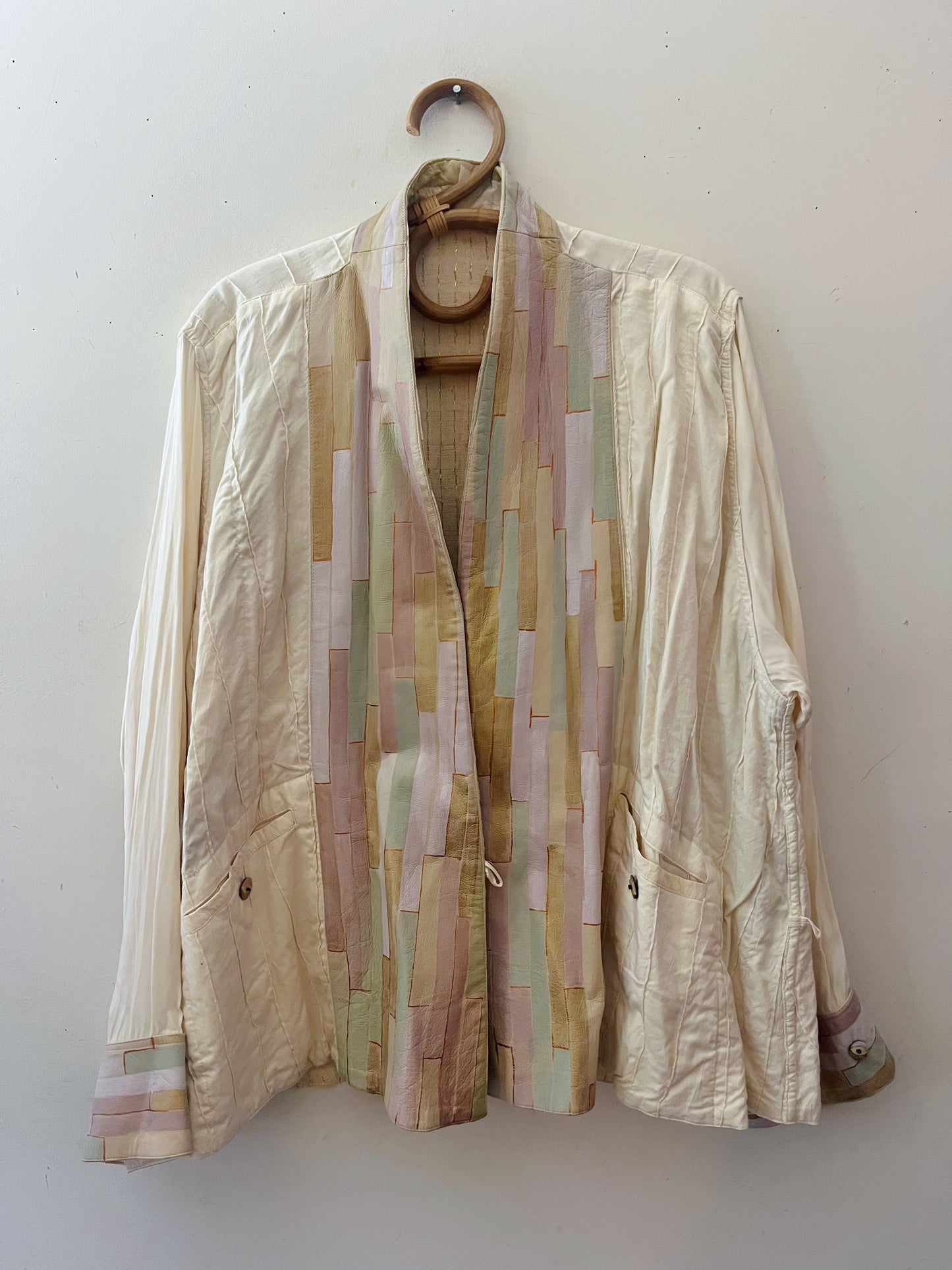 Reversible Hand Painted Leather Silk Jacket