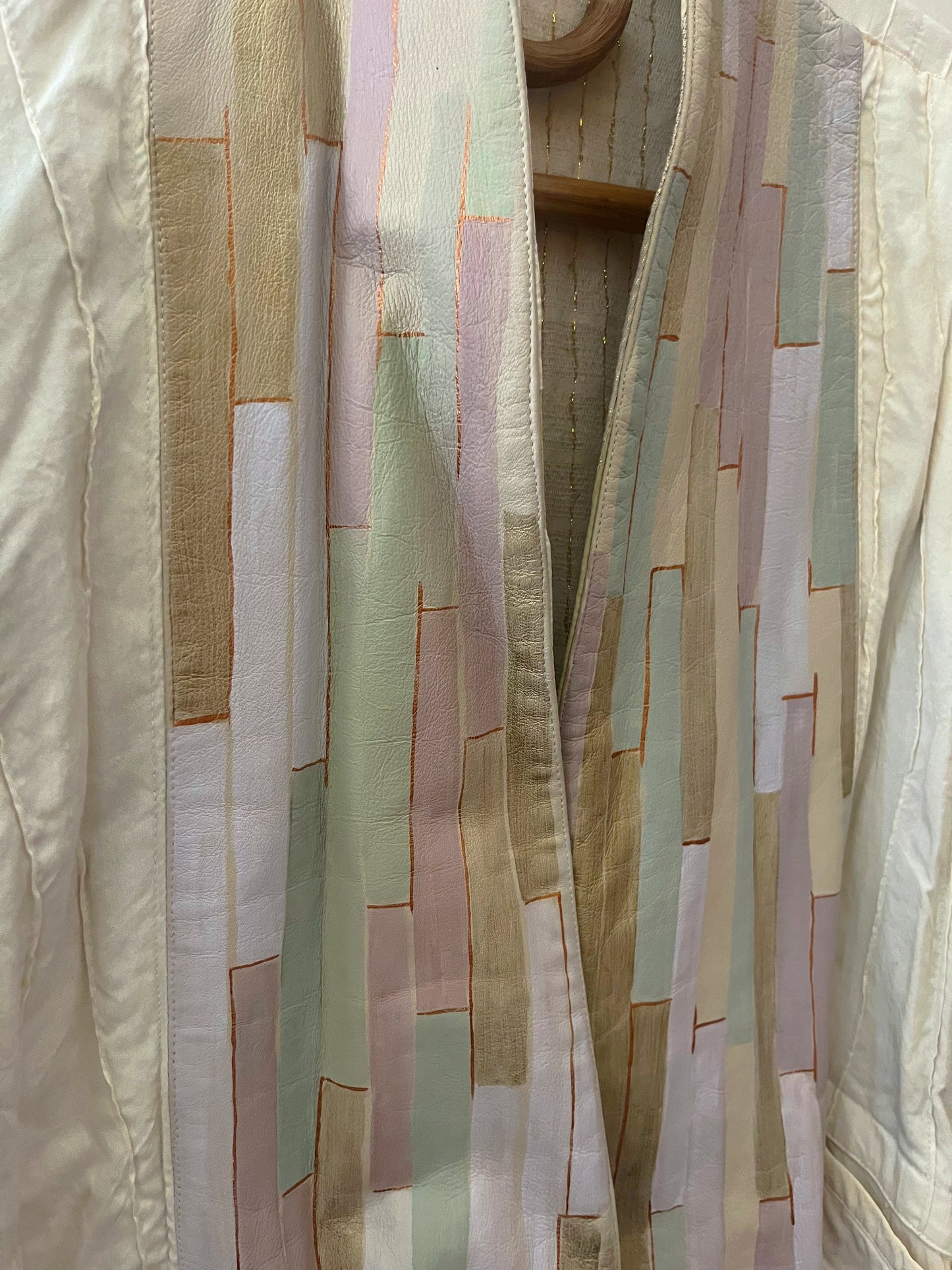 Reversible Hand Painted Leather Silk Jacket