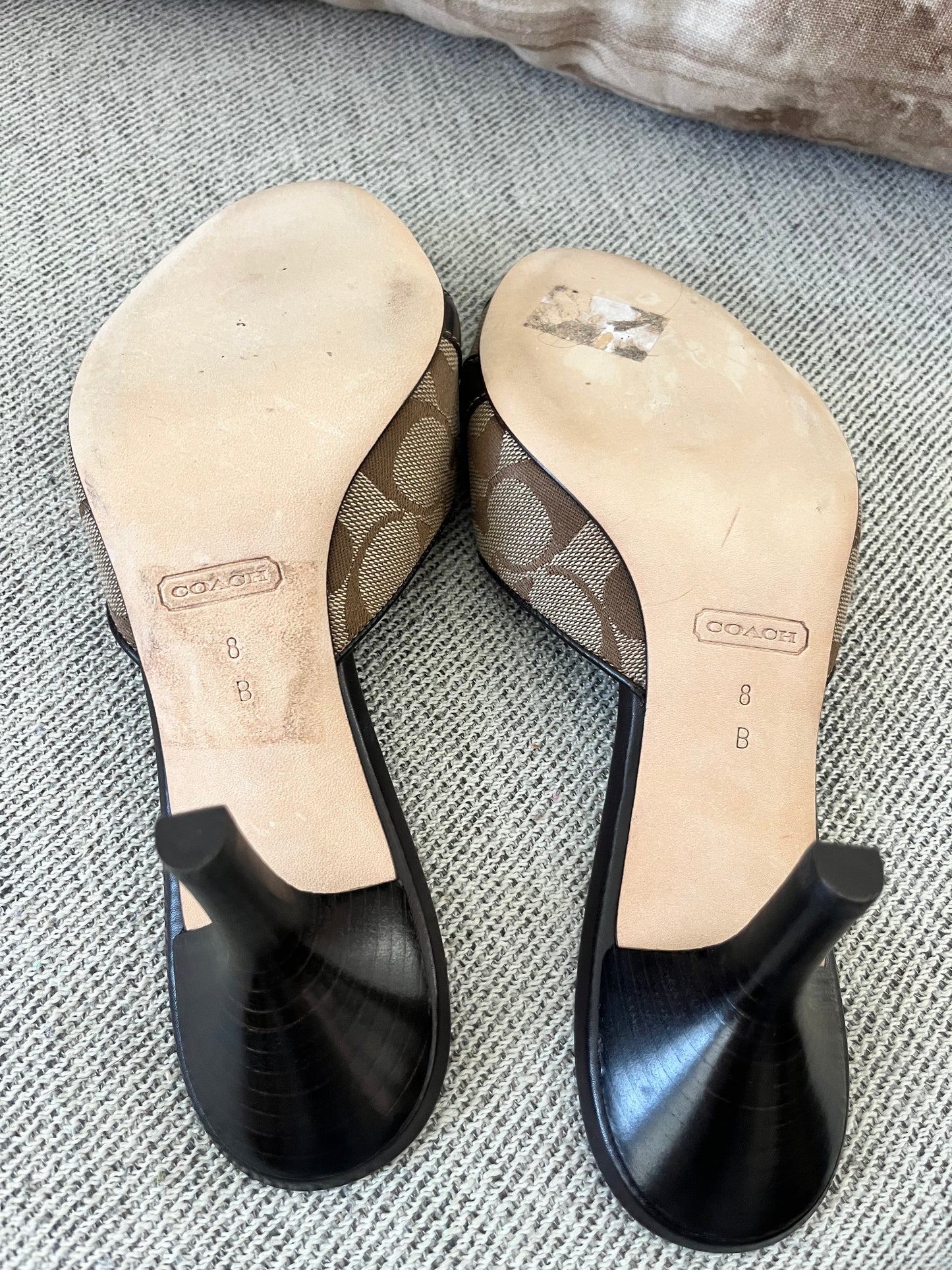 Coach Kitten Heel Slide Sandal Shoes| Size 8