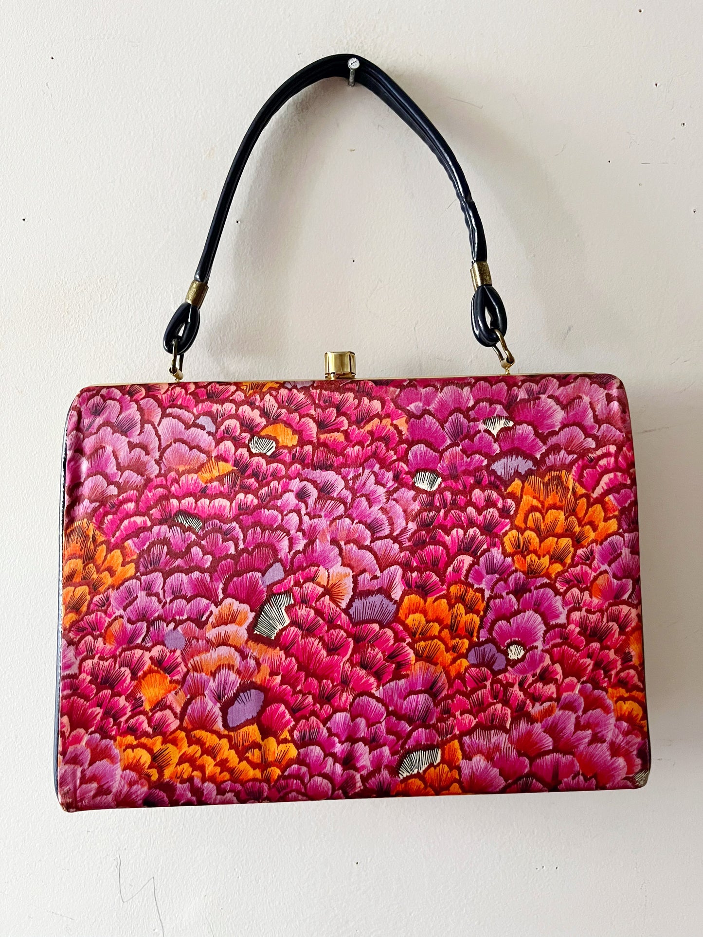 Floral Patent Handbag Purse
