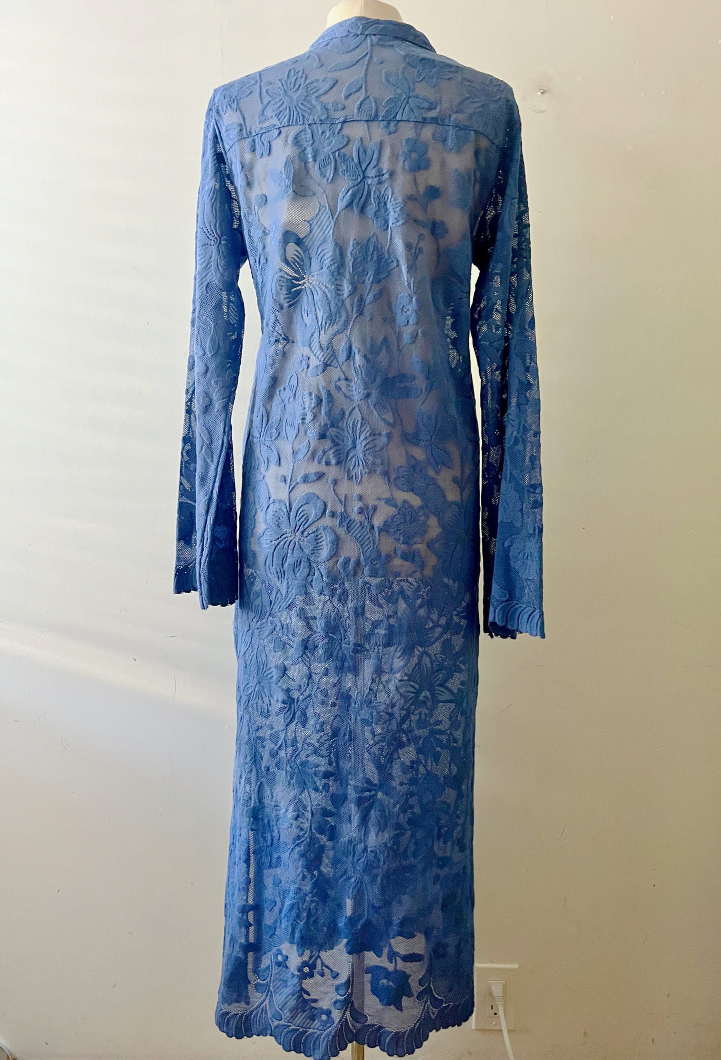 Cobalt Blue Tunic Eyelet Cotton Dress| M/L