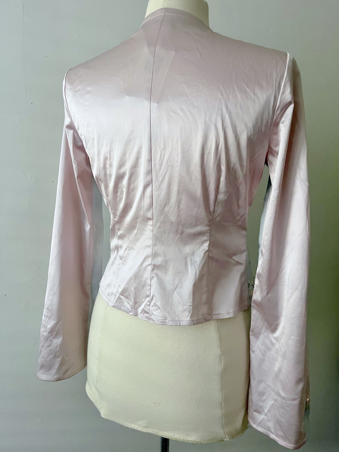 Silk Linen Embellished Jacket| Small