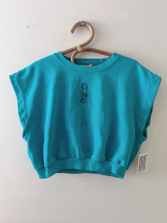 Miss America Modern Crew Sweat Top Turquoise| S/M