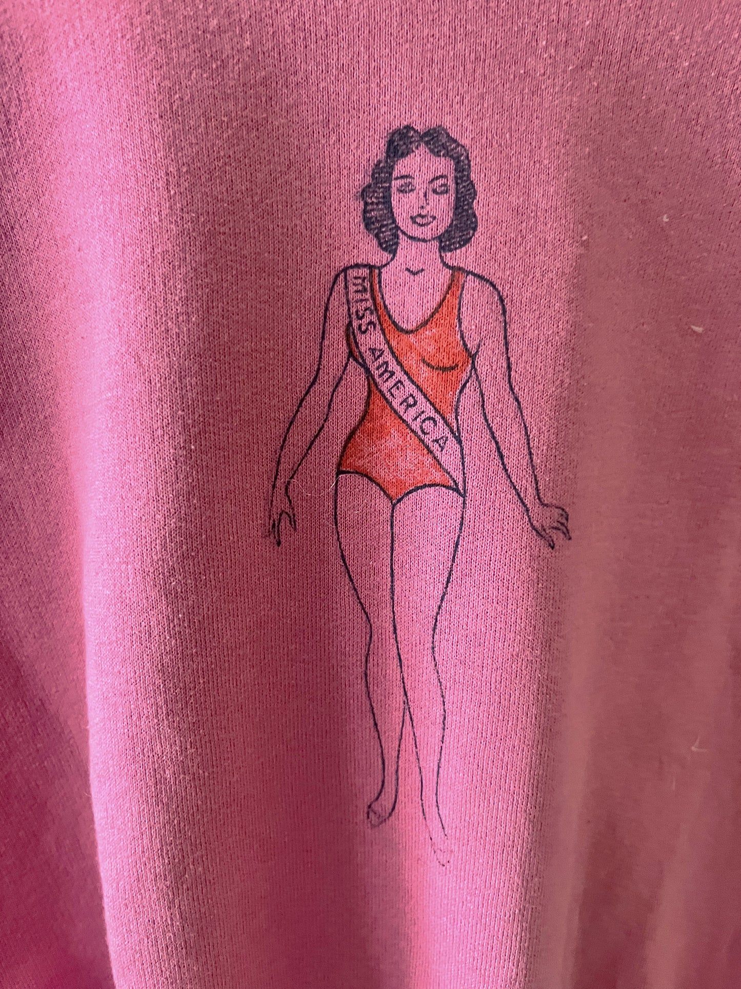 Miss America Modern Crew Sweat Top Rose| M/L