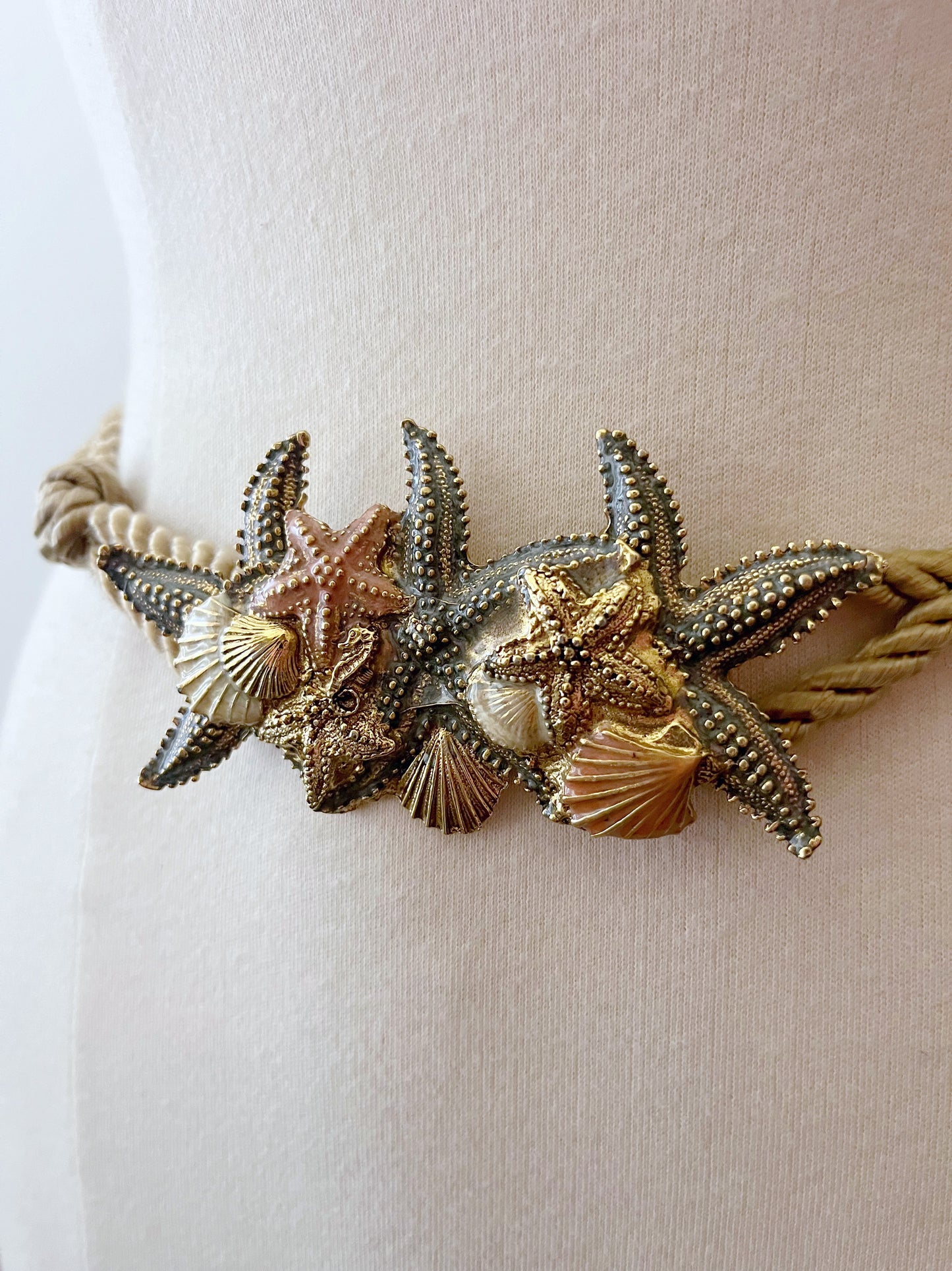 Art Metal Starfish Rope Belt