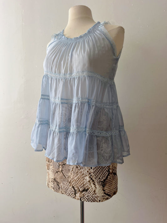 Silk Babydoll Tiered Top| Small