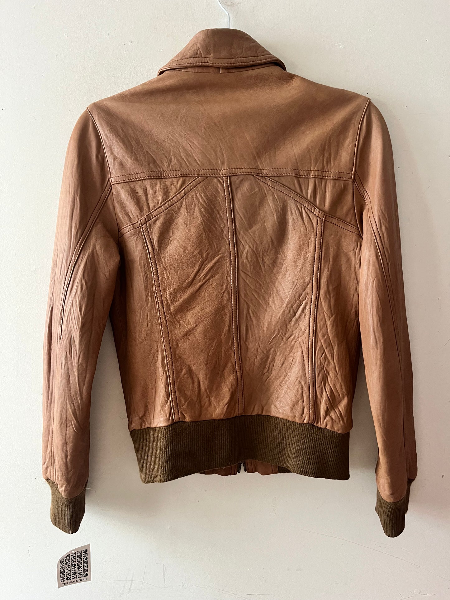 Italian Leather Bomber Jacket| Small