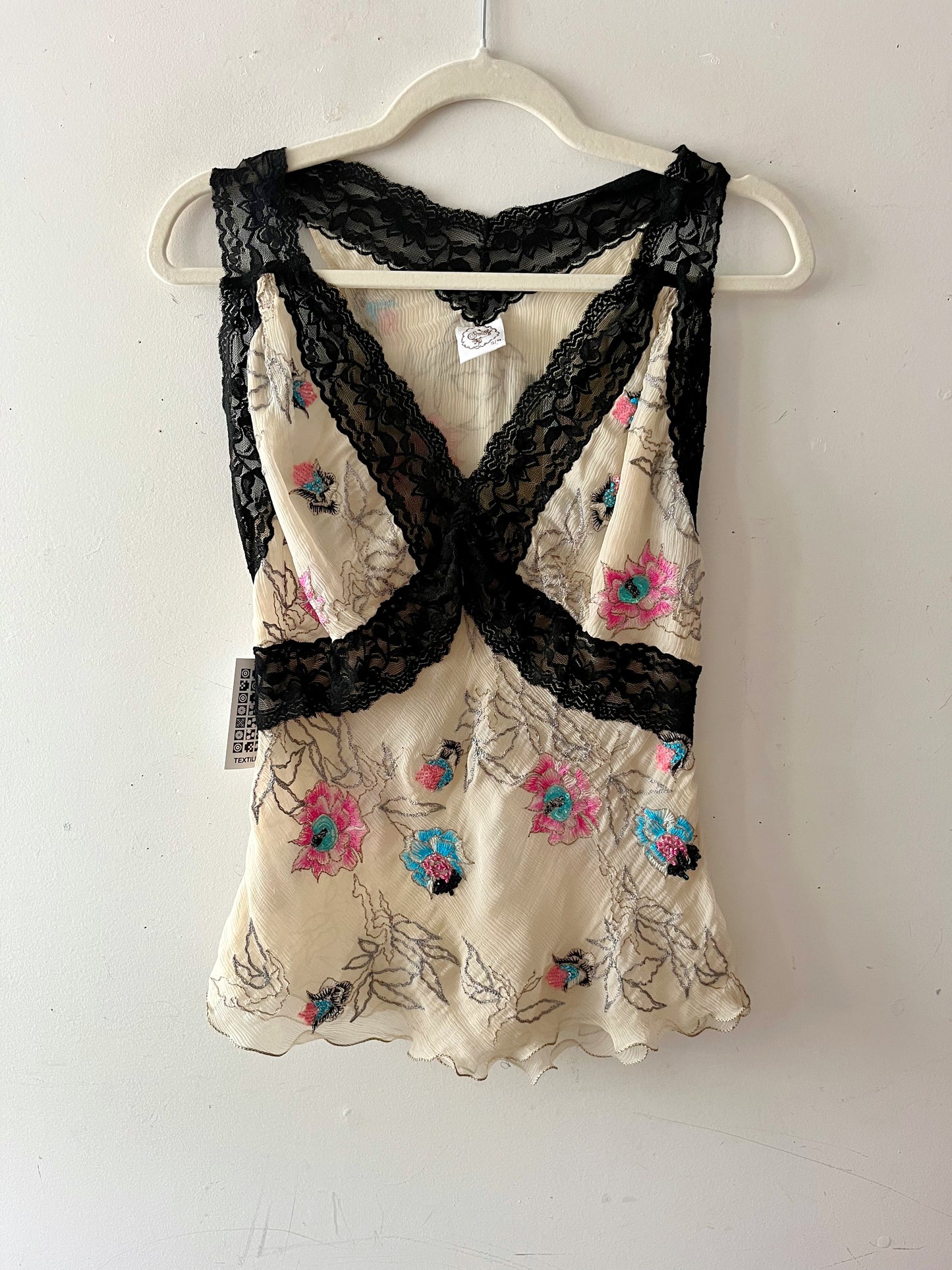 Silk Lace Beaded Top| S/M