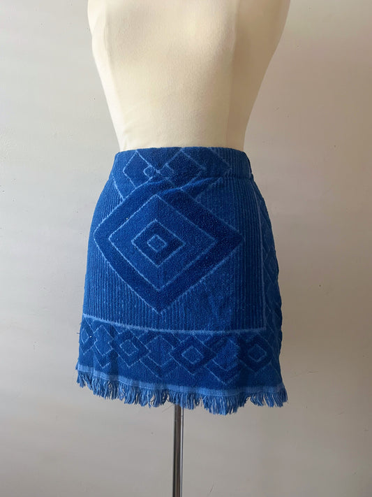 Blue Diamond Towel Mini Skirt