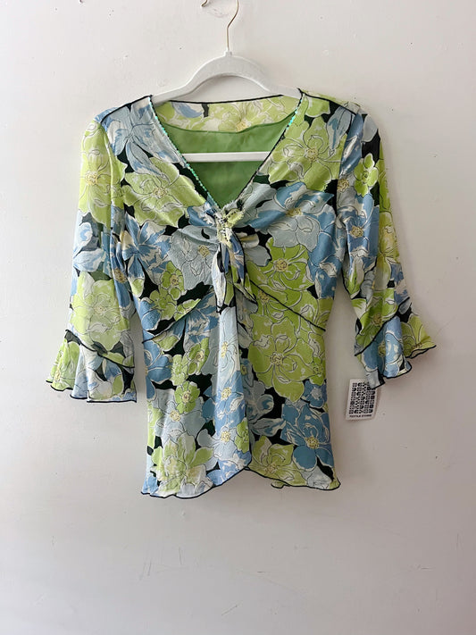 Silk Floral Blouse| XS/S