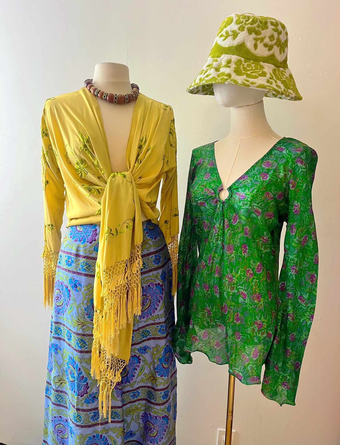 Silk Embroidered Wrap Cardigan with Fringe| One Size