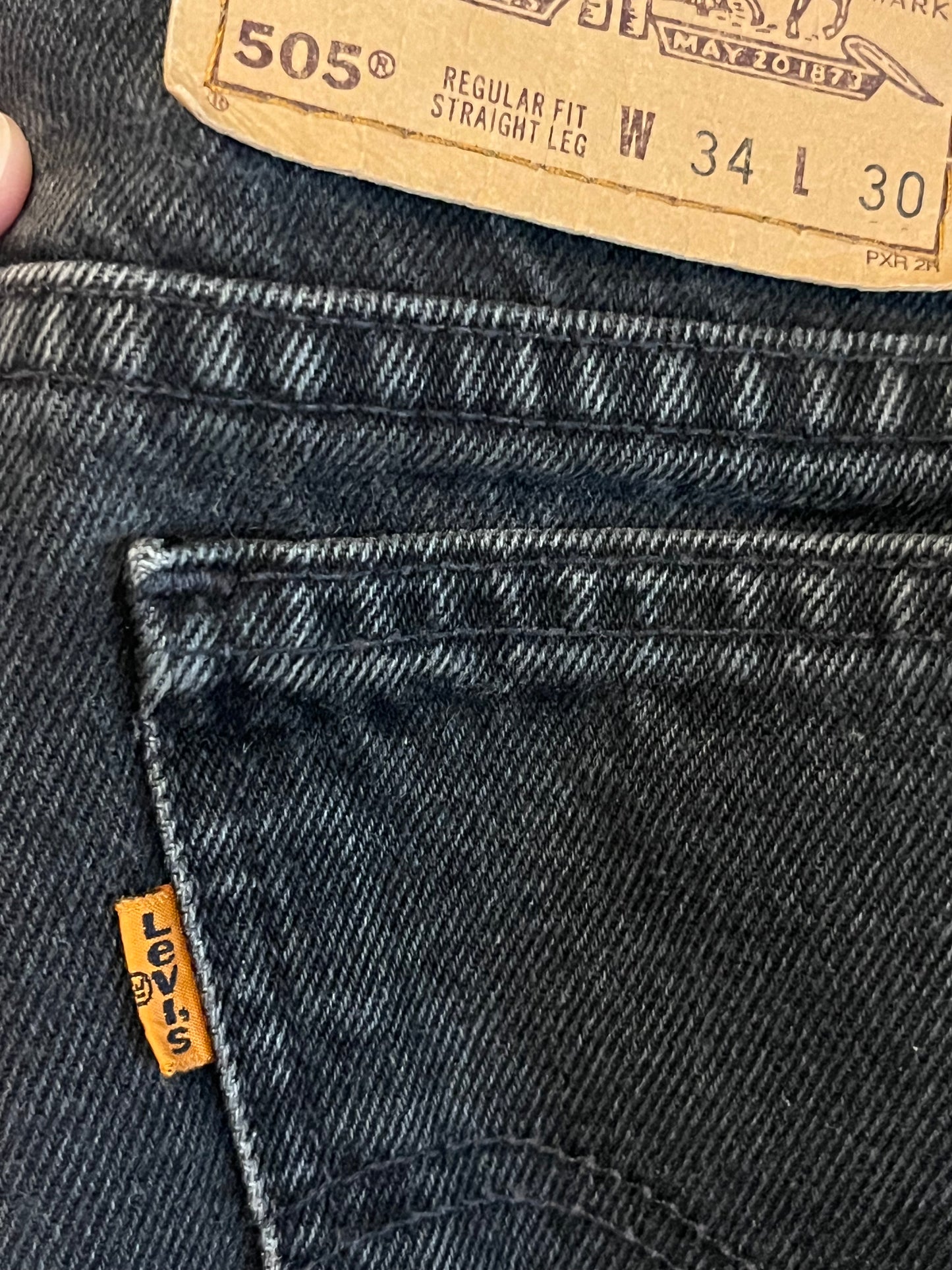 Vintage Levi Denim Black Jeans- Orange Tab