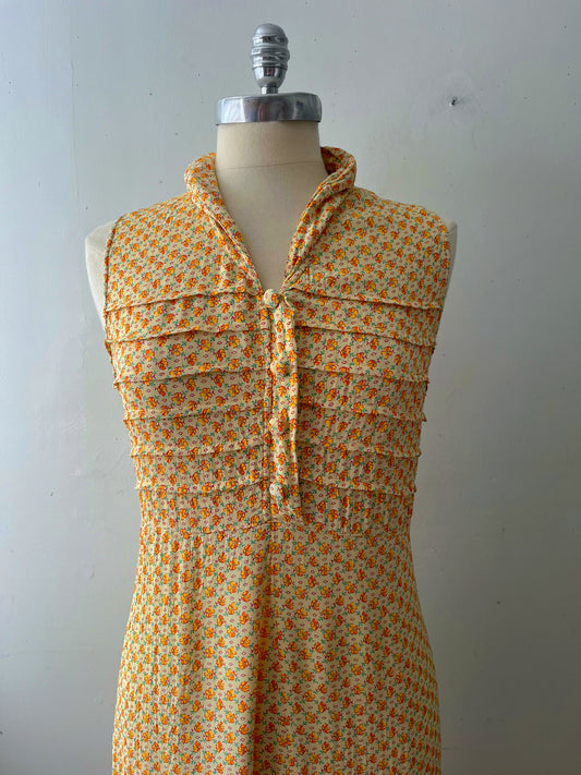 Petite Tangerine Floral Maxi Dress