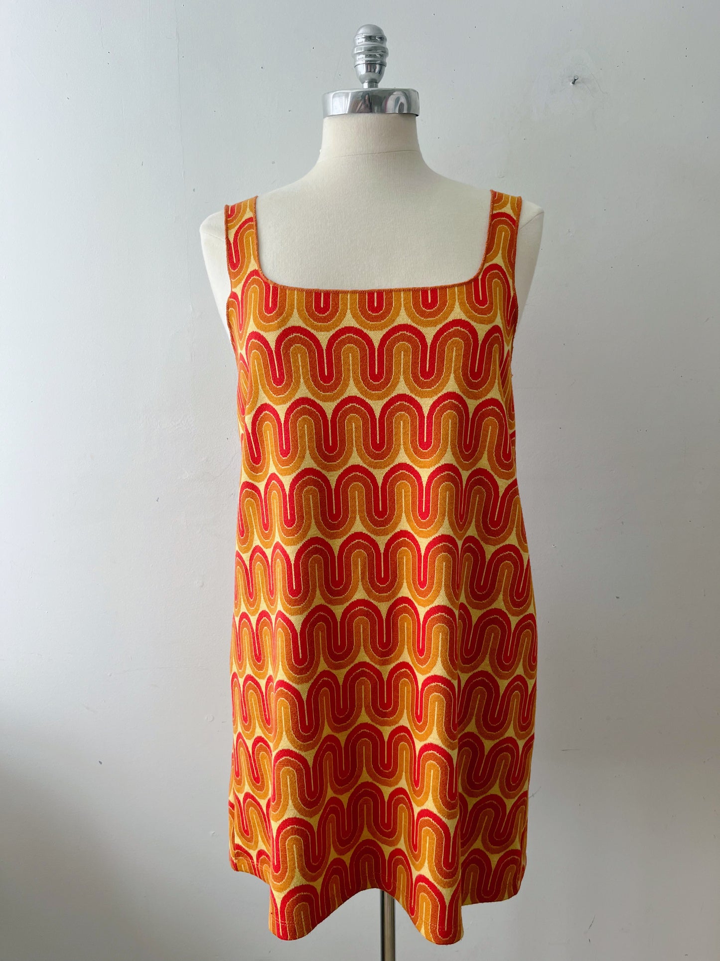 70s Inspired Mini Knit Dress | Medium