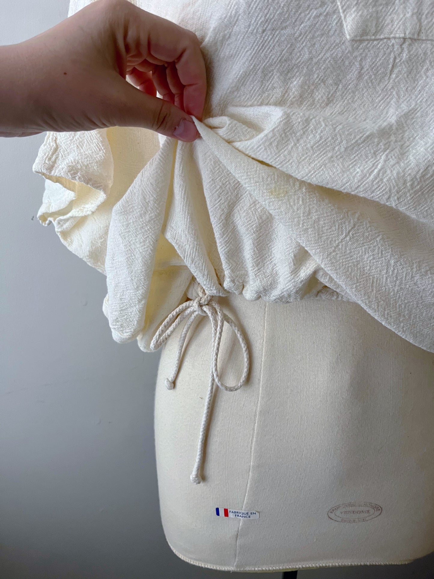 Cotton Canvas Top & Pants Set- Cream| S/M