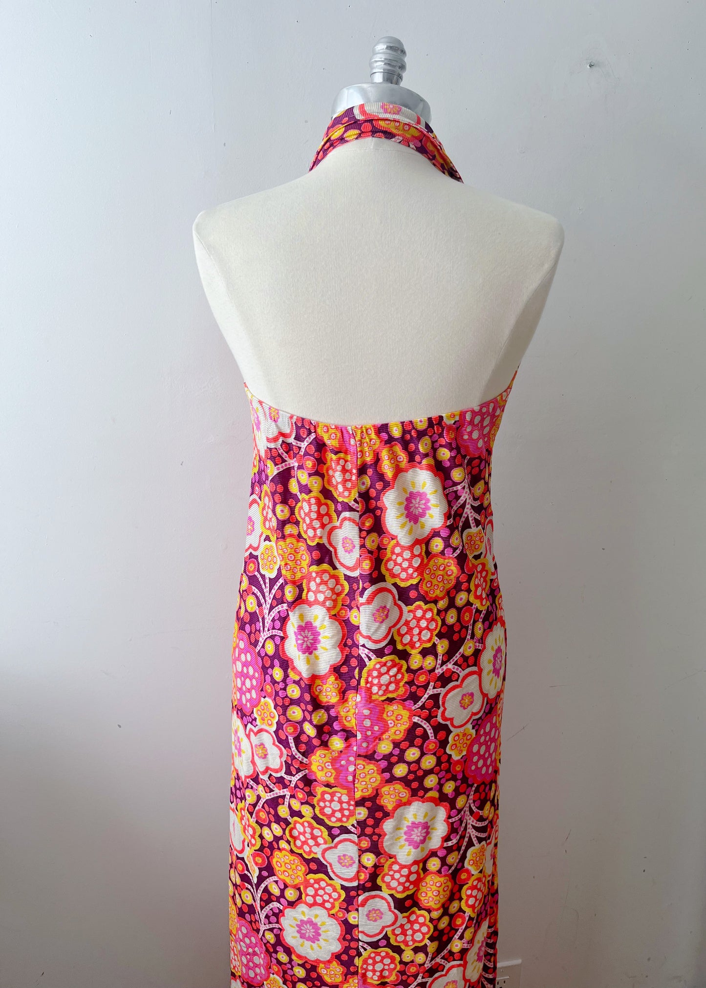 Novelty Floral Halter Maxi Dress| M/L