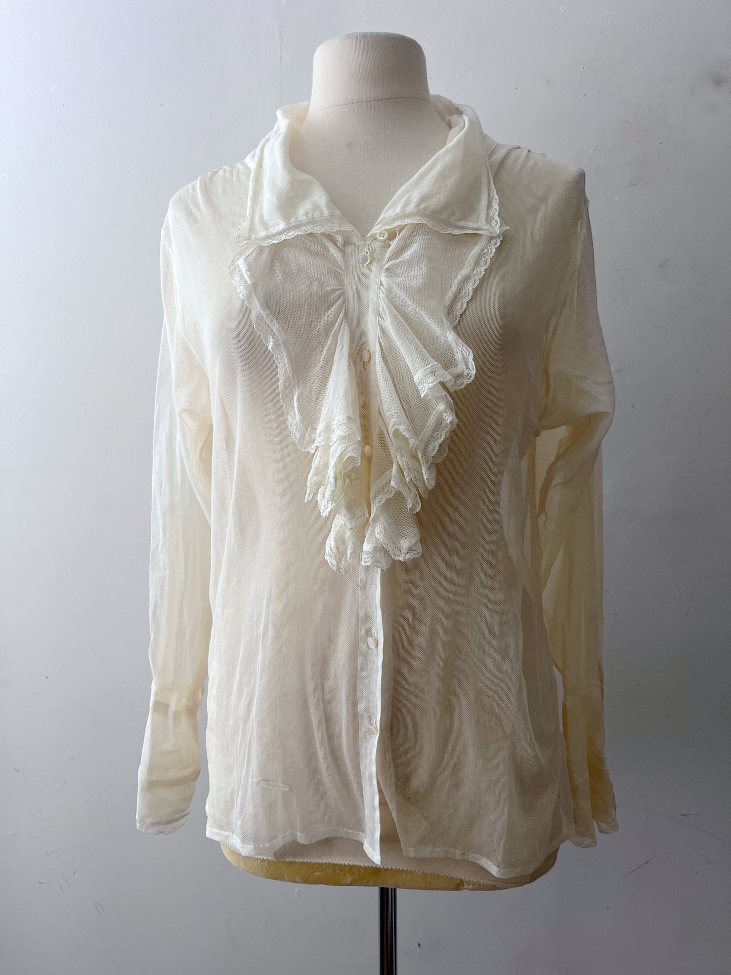 Ralph Lauren Sheer Ruffle Blouse| S/M