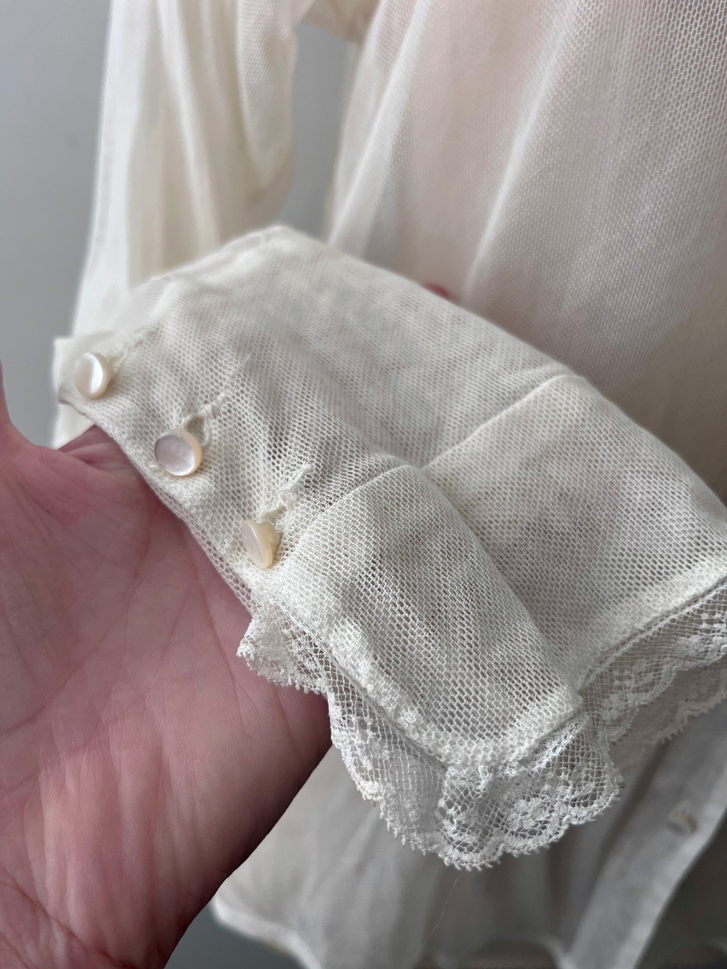 Ralph Lauren Sheer Ruffle Blouse| S/M