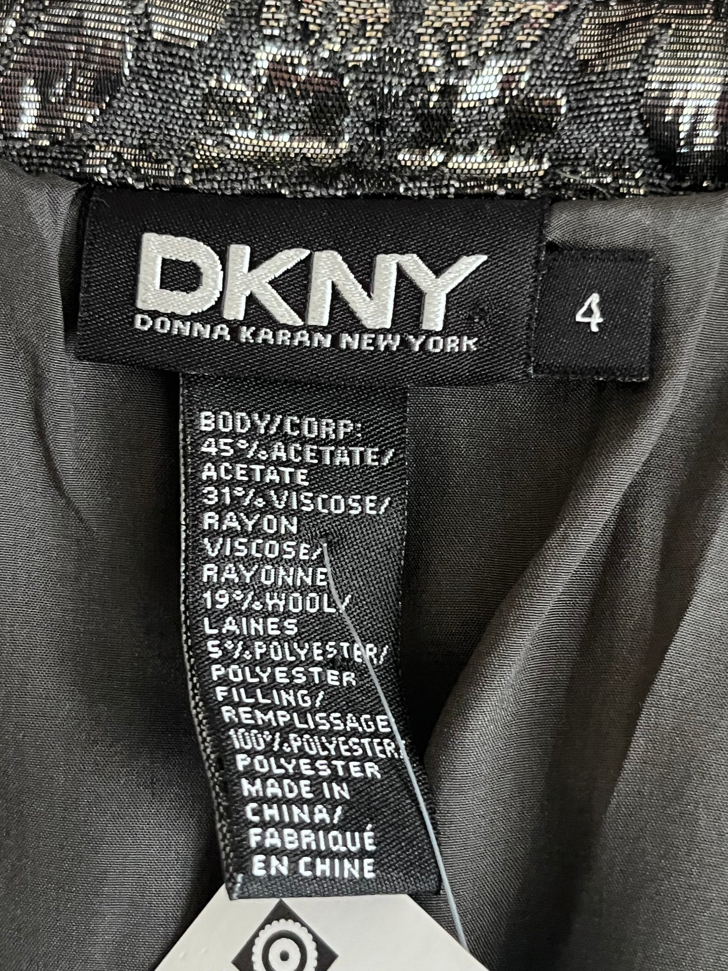 DKNY Metallic Brocade Paisley Cropped Jacket| Small