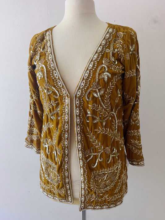 Velvet Beaded & Sequined Cardigan Jacket| S/M