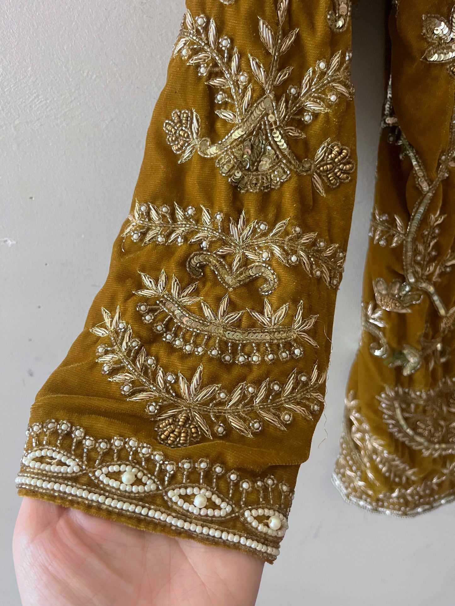 Velvet Beaded & Sequined Cardigan Jacket| S/M
