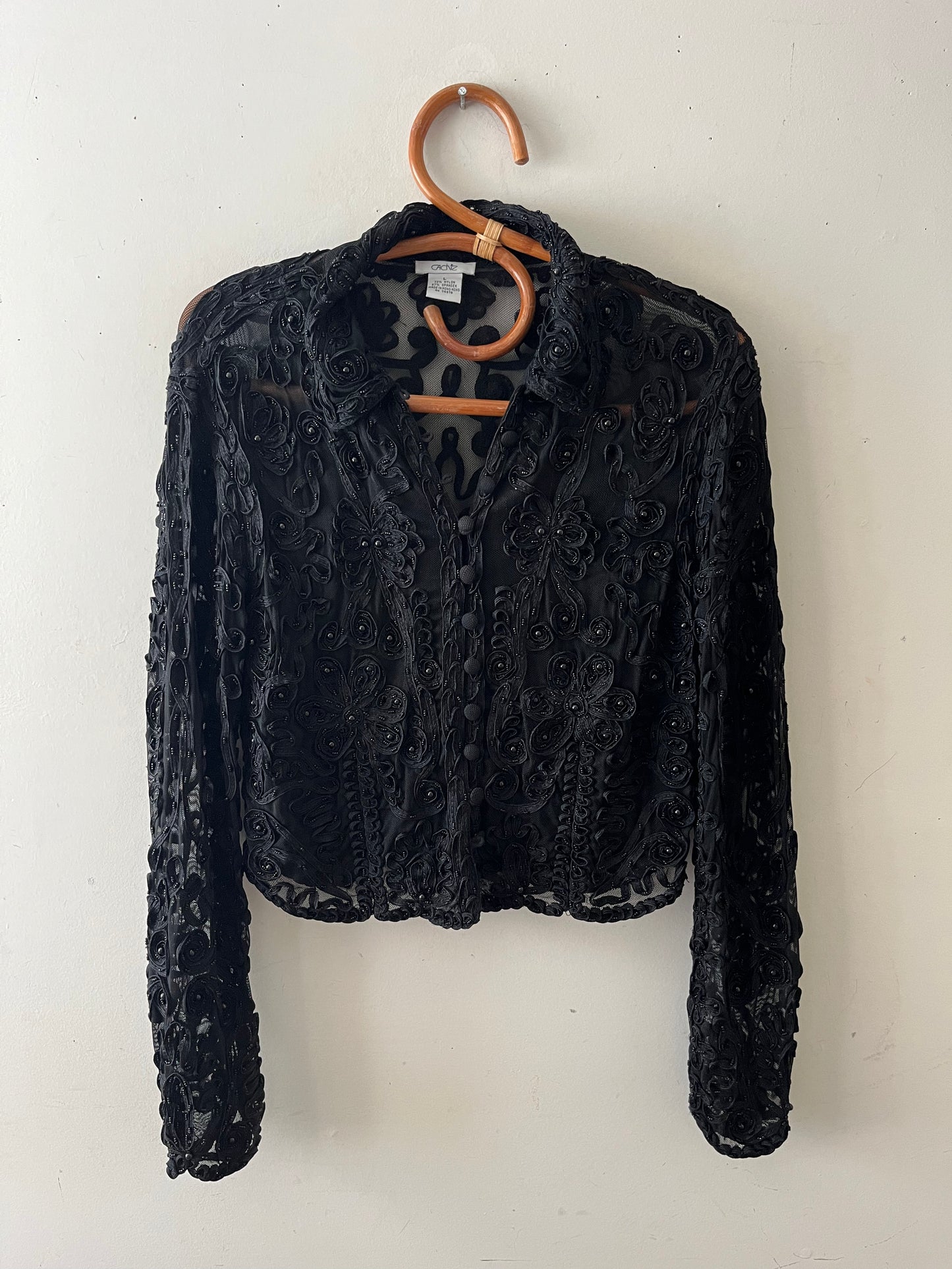 Cache Mesh Beaded Cardigan Top| M/L