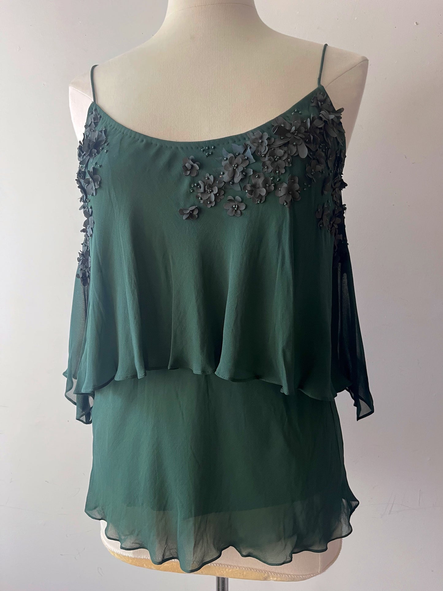 Silk Chiffon 3D Flower Appliqué Cami| Small