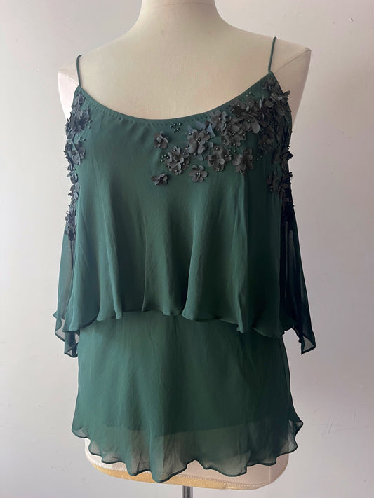 Silk Chiffon 3D Flower Appliqué Cami| Small