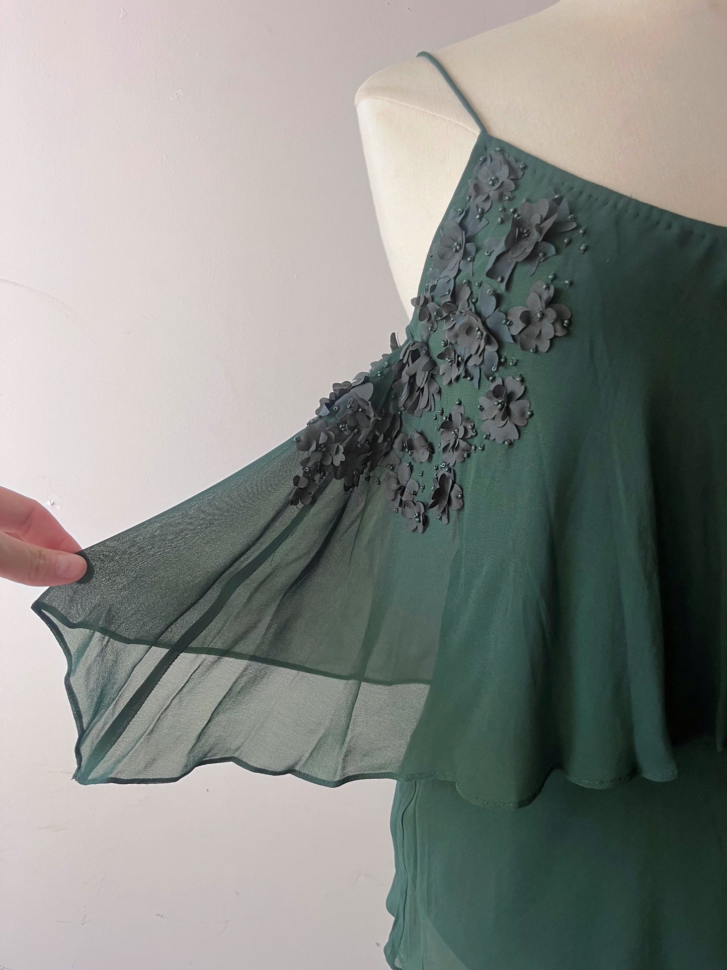 Silk Chiffon 3D Flower Appliqué Cami| Small