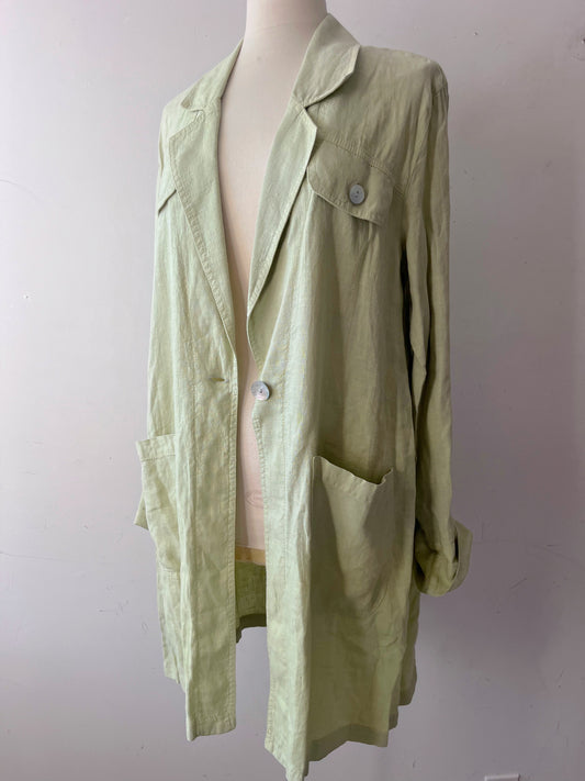 Pistachio Linen Chore Coat| S/M