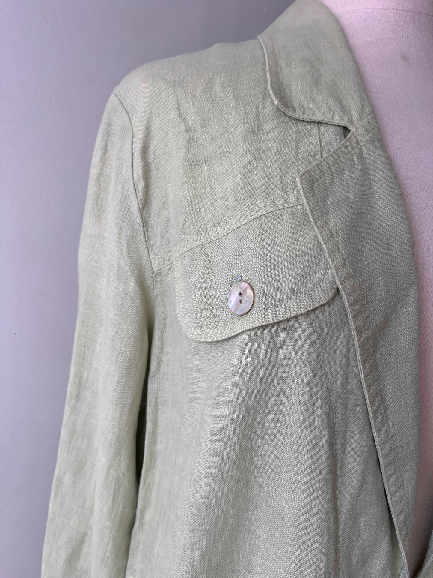 Pistachio Linen Chore Coat| S/M