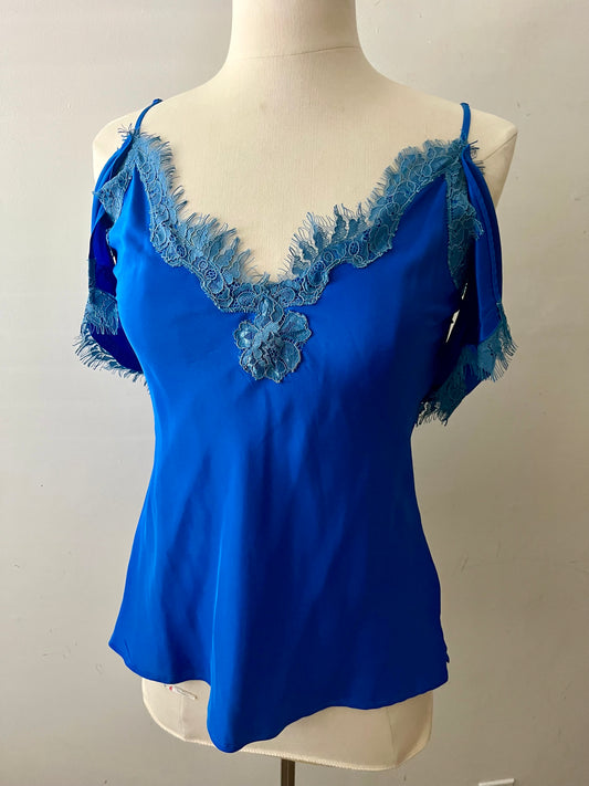Silk Camisole with Lace Cold-Shoulder Detail| S/M