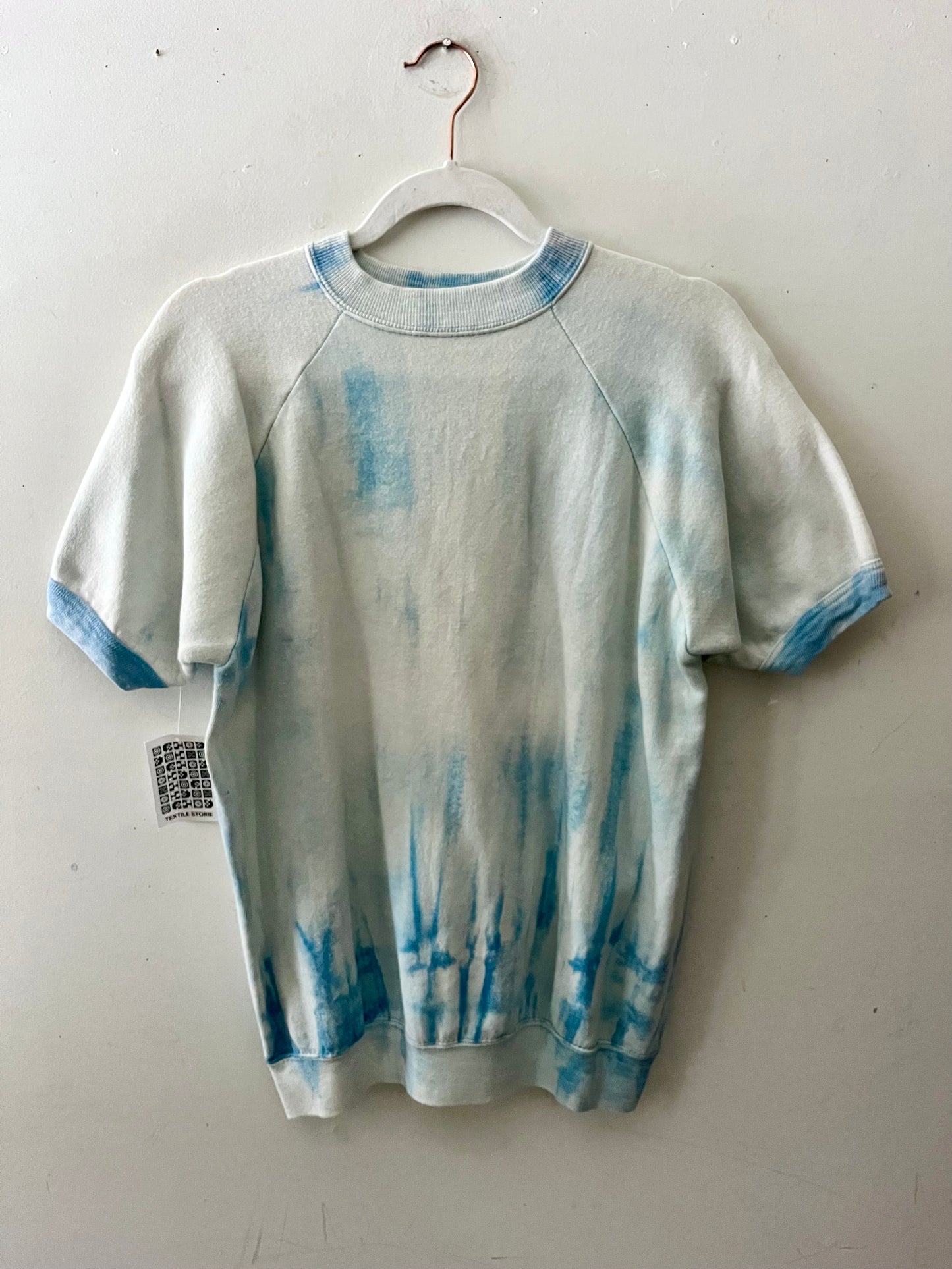 Blue Tie-Dye Short Sleeve Sweatshirt| S/M