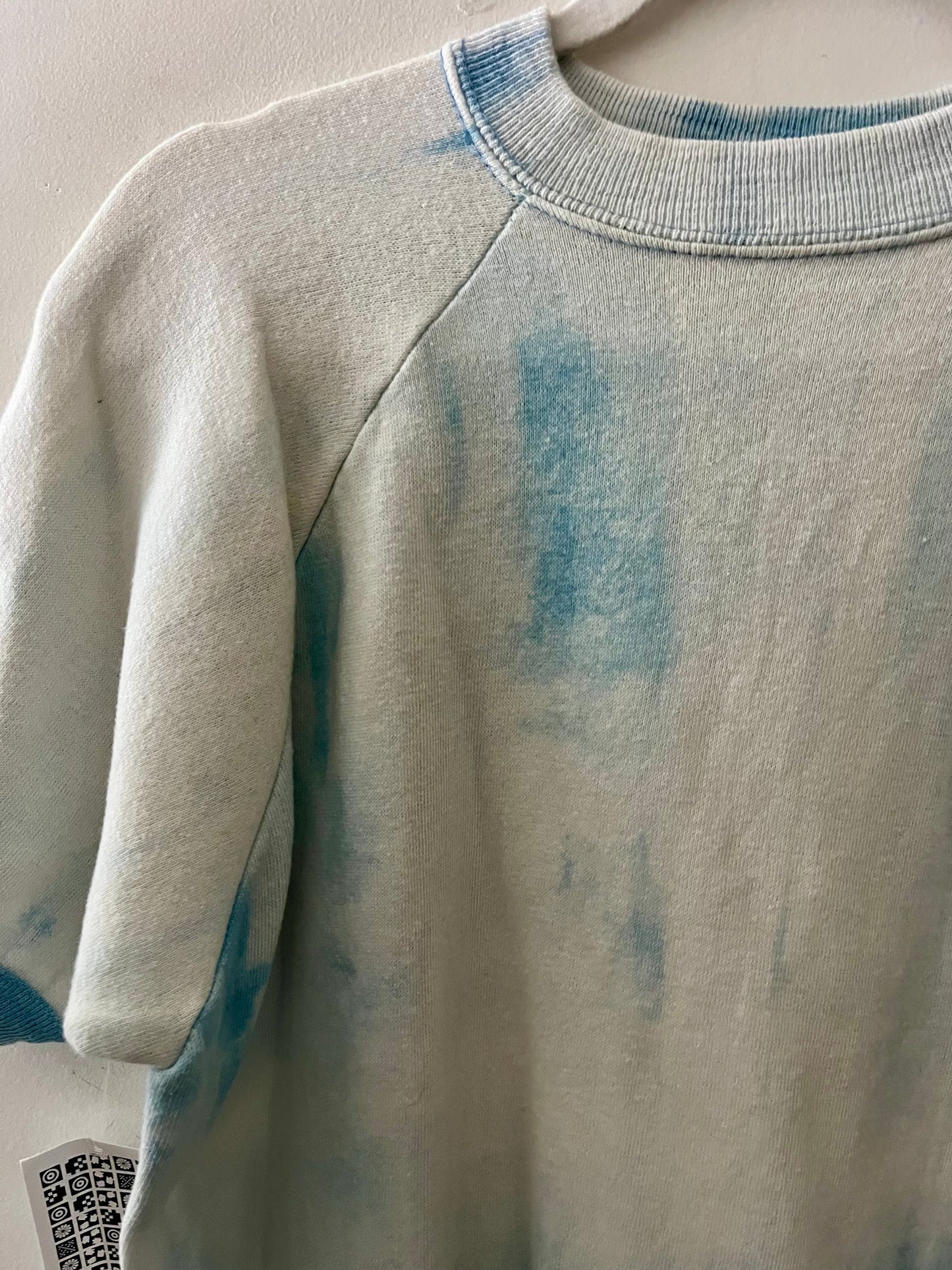 Blue Tie-Dye Short Sleeve Sweatshirt| S/M
