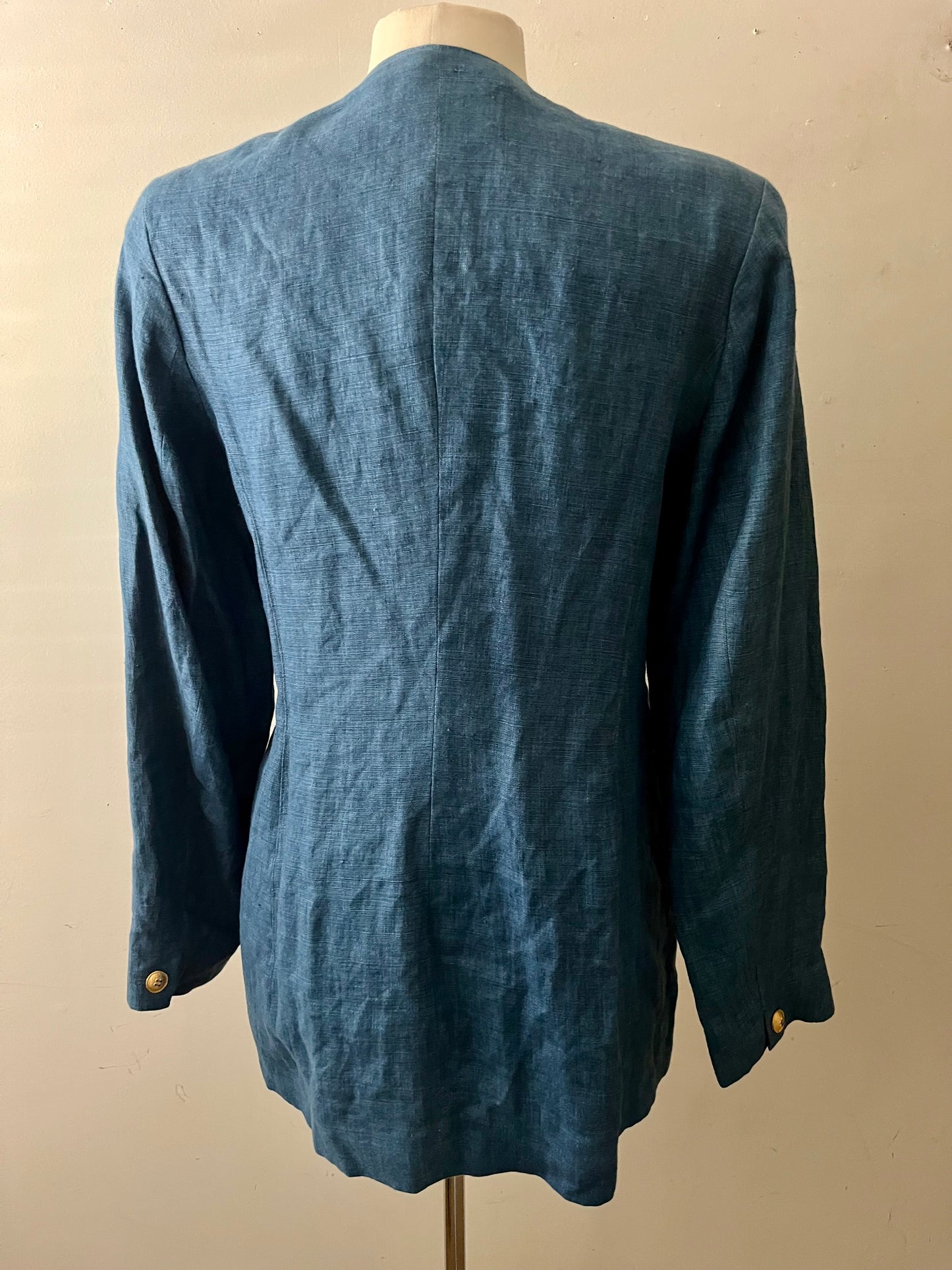 Blue Linen Denim Blazer | M/L