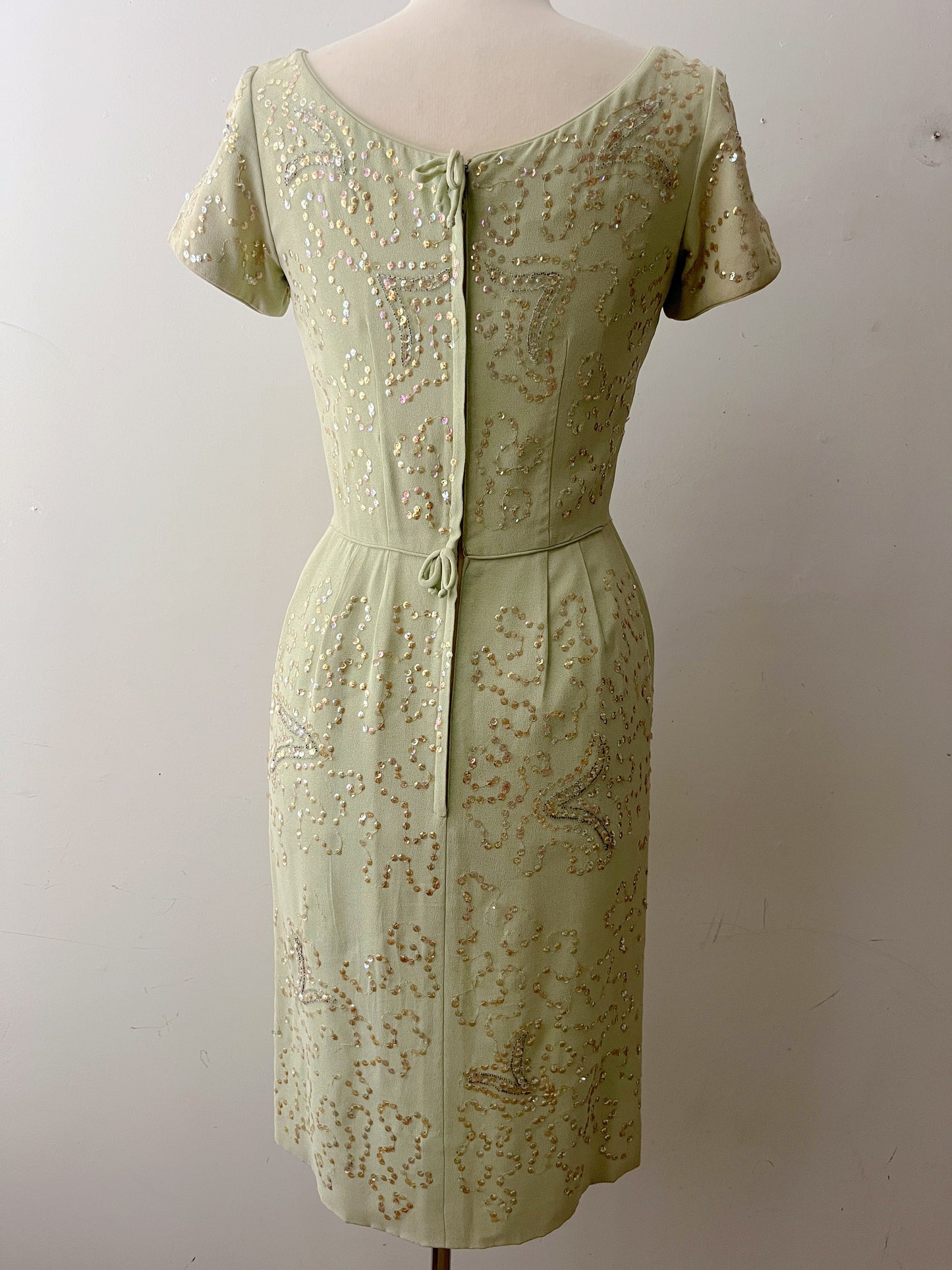 Mint Green Iridescent Sequin Cocktail Dress | S/M