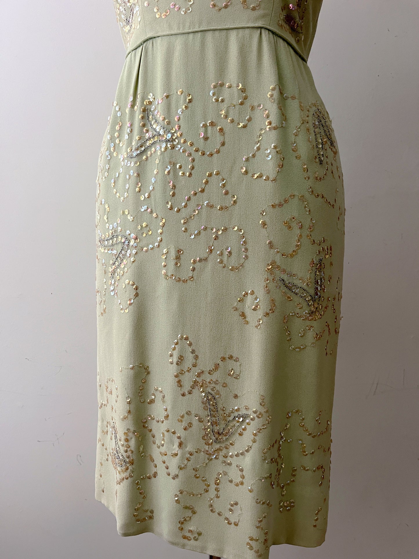 Mint Green Iridescent Sequin Cocktail Dress | S/M