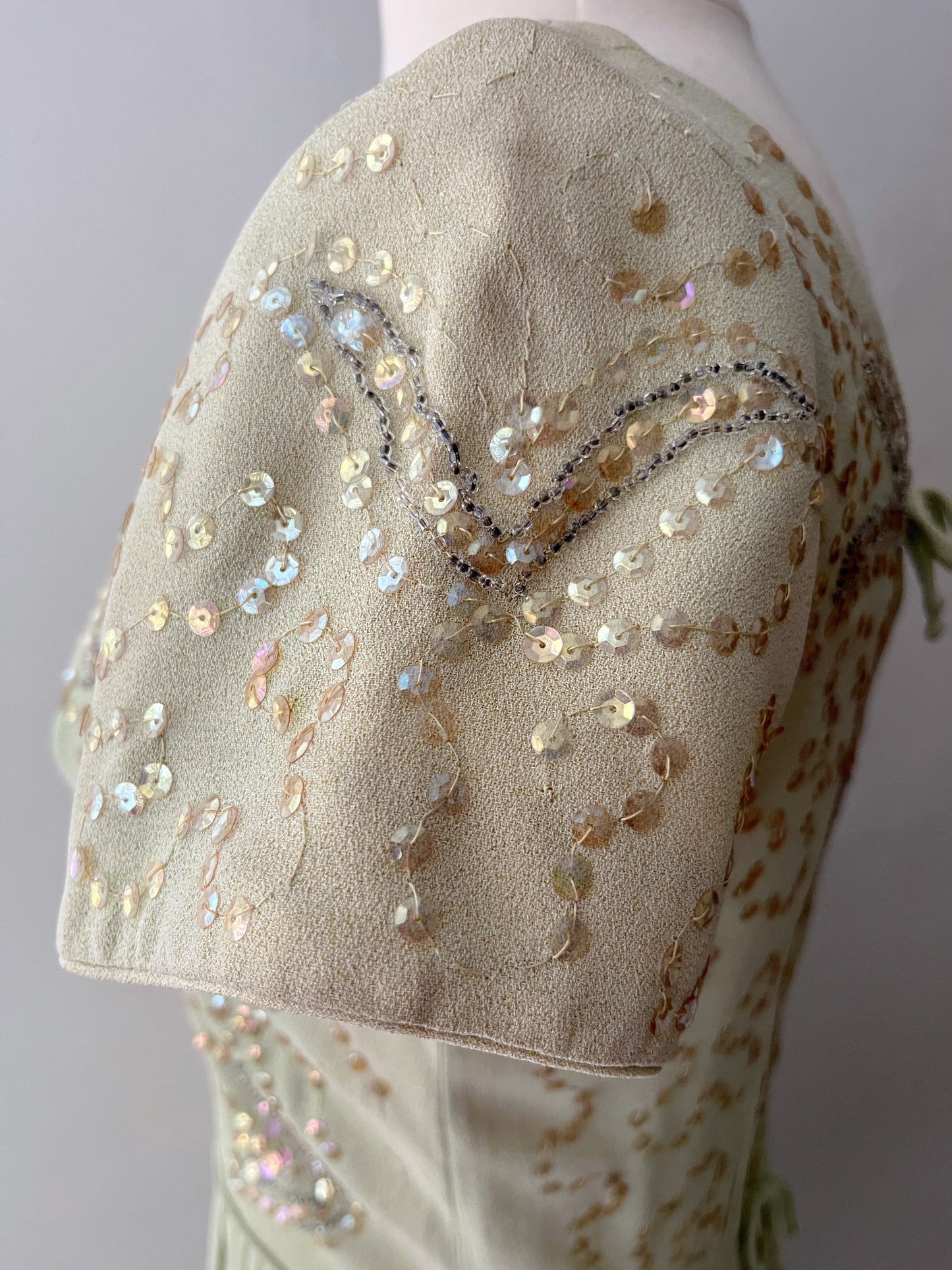 Mint Green Iridescent Sequin Cocktail Dress | S/M
