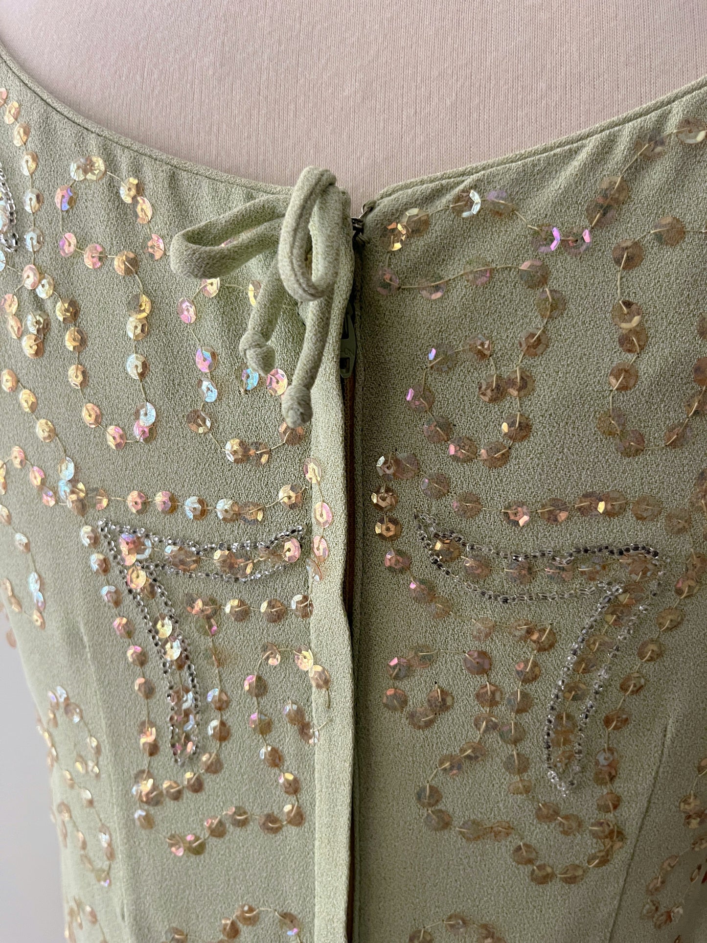 Mint Green Iridescent Sequin Cocktail Dress | S/M