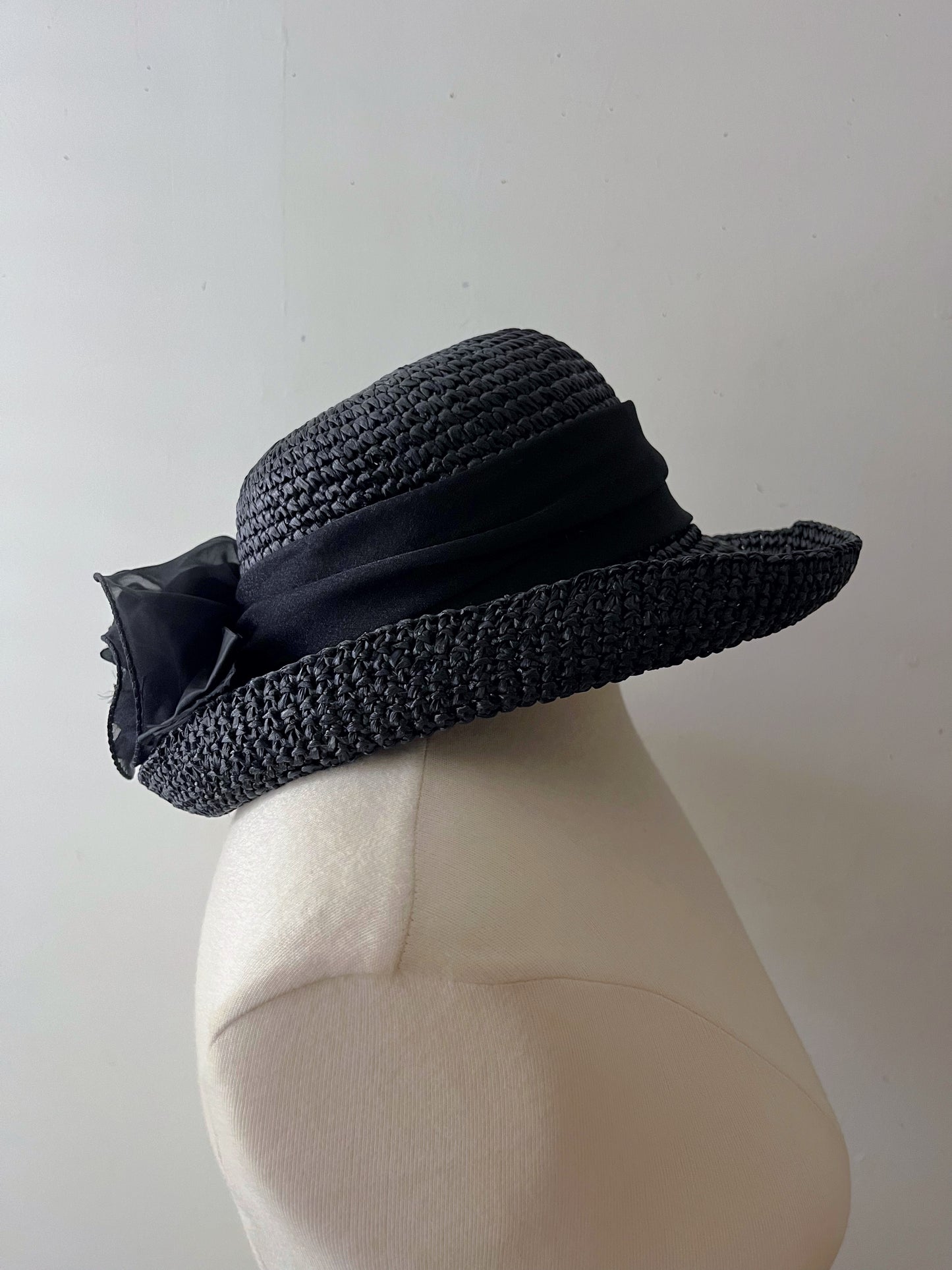 Raffia Weave Rosette Hat