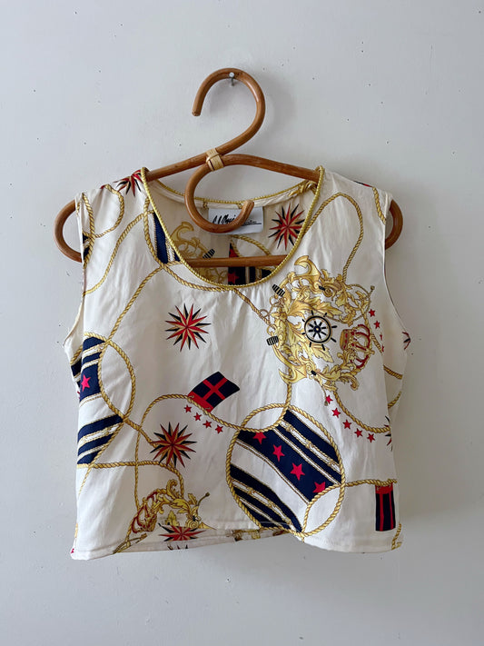 Nautical Silk Top| S/M