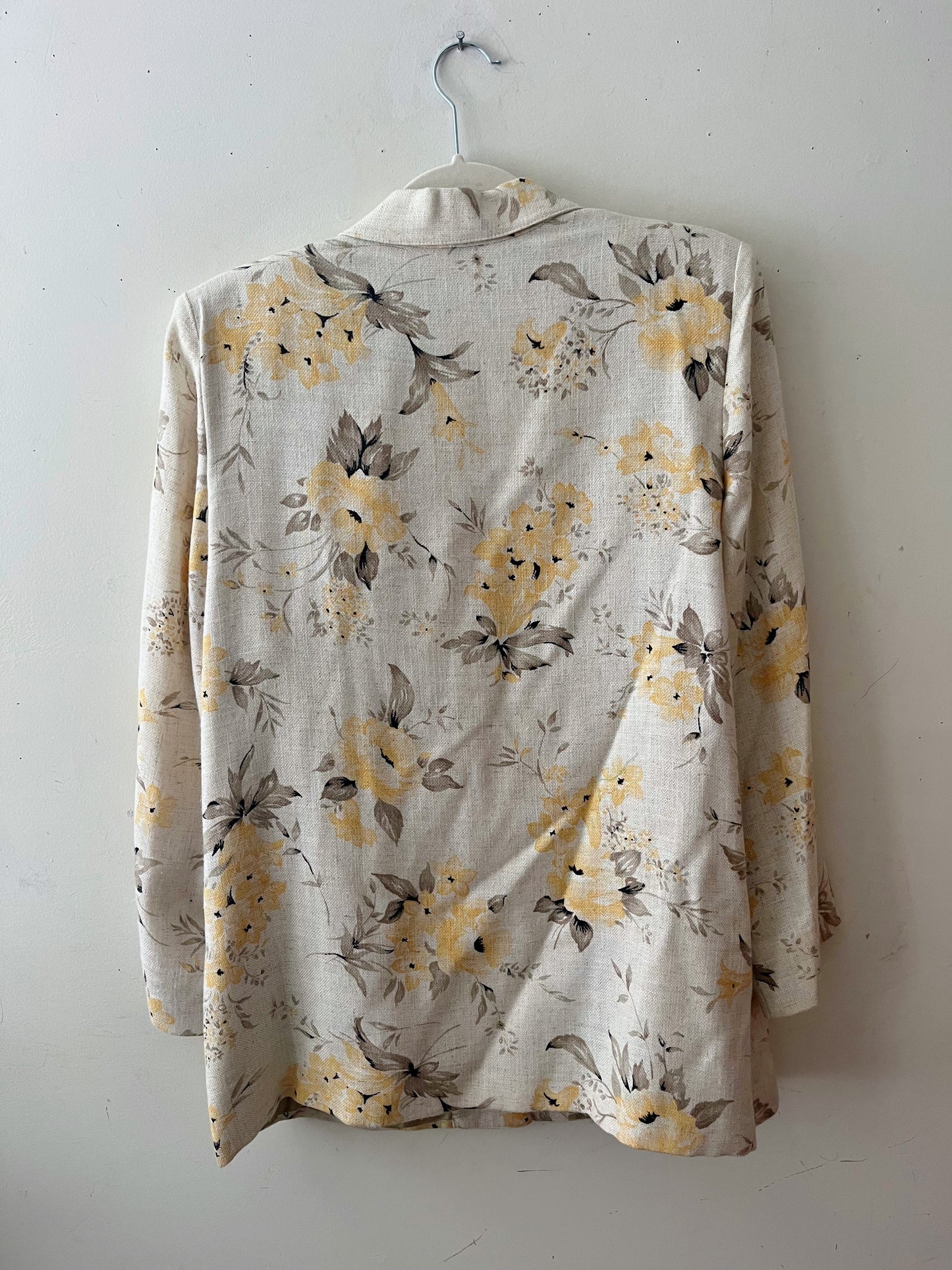 Linen Floral Blazer- Yellow| Large