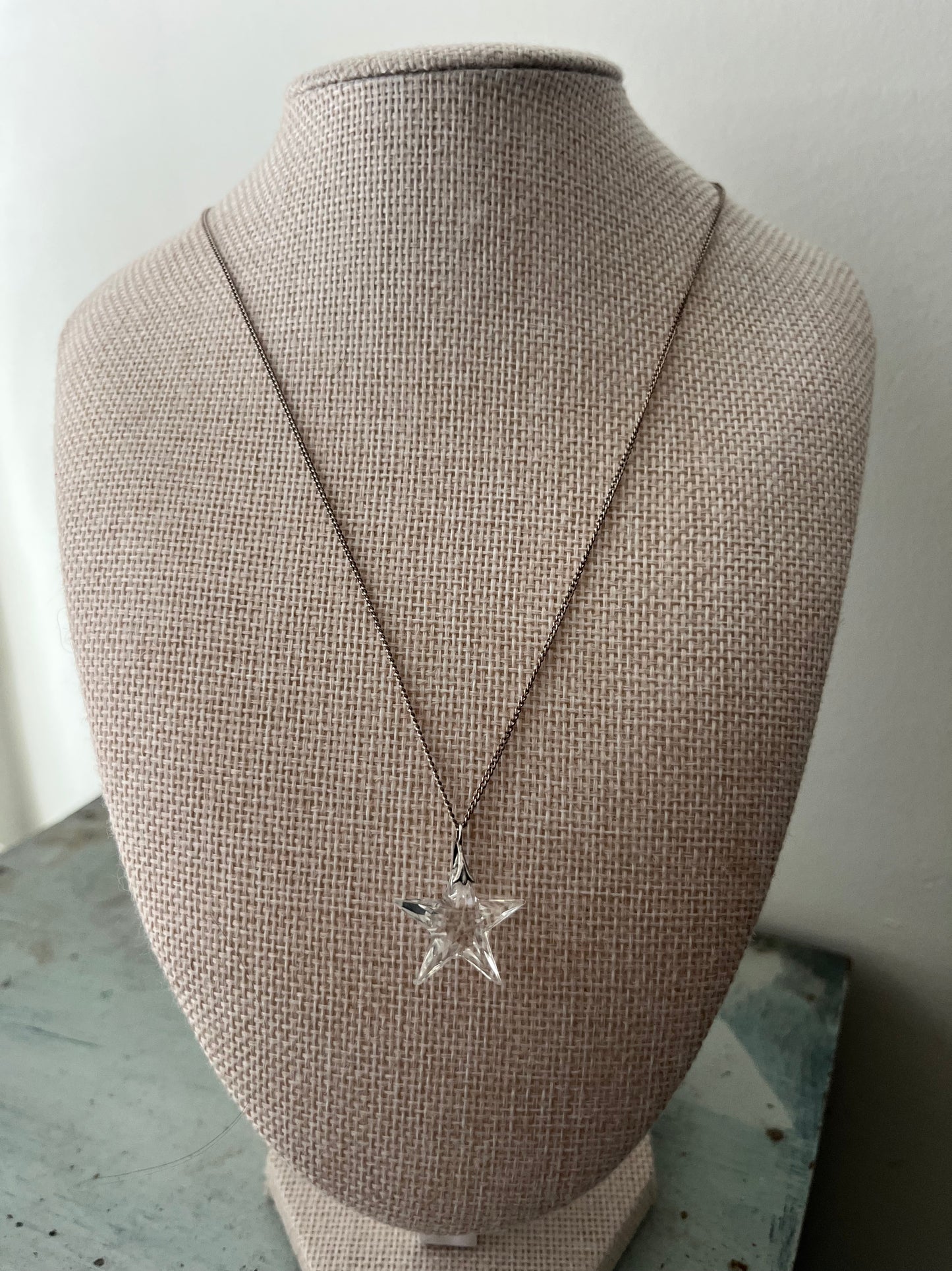 Sterling Silver Quartz Crystal Star Pendent Necklace