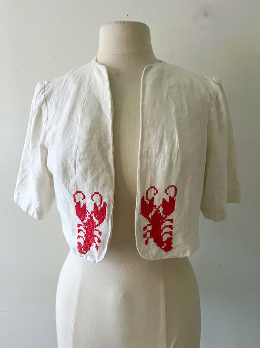 Lobster Cross-Stitch Bolero Jacket | S/M