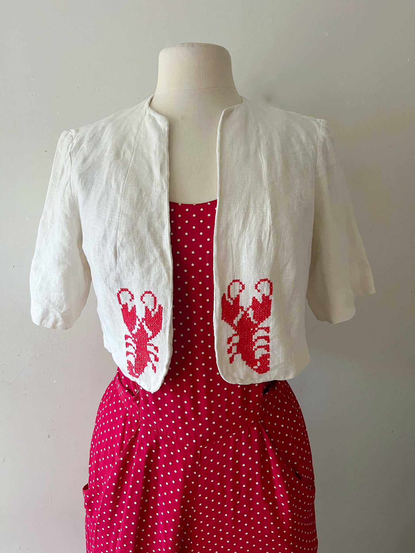 Lobster Cross-Stitch Bolero Jacket | S/M
