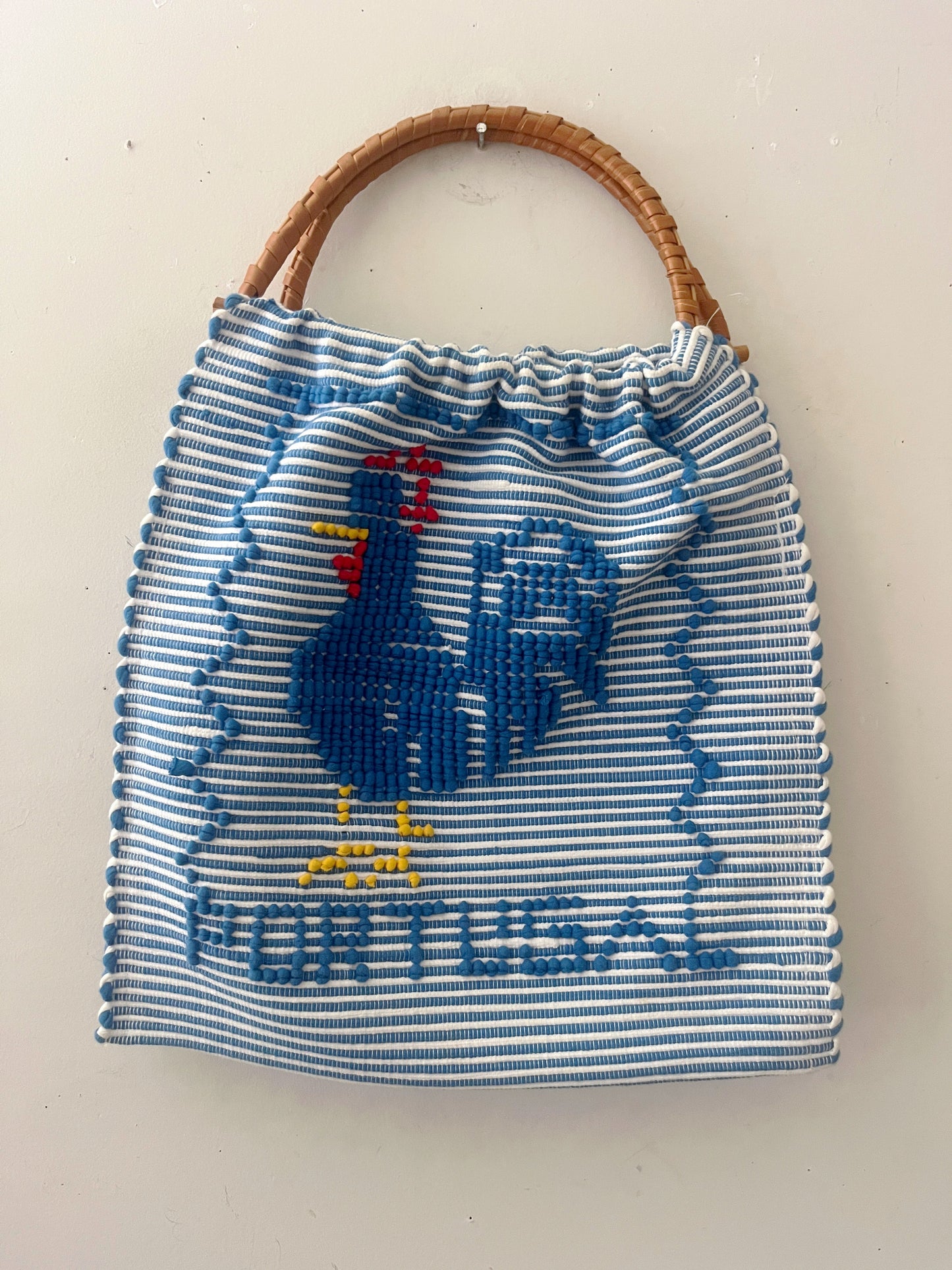 Mid Century Blue Rooster Bag