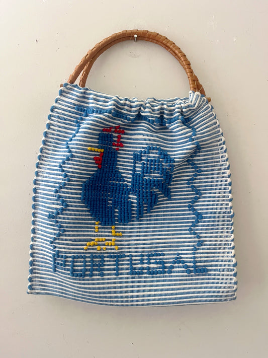 Mid Century Blue Rooster Bag