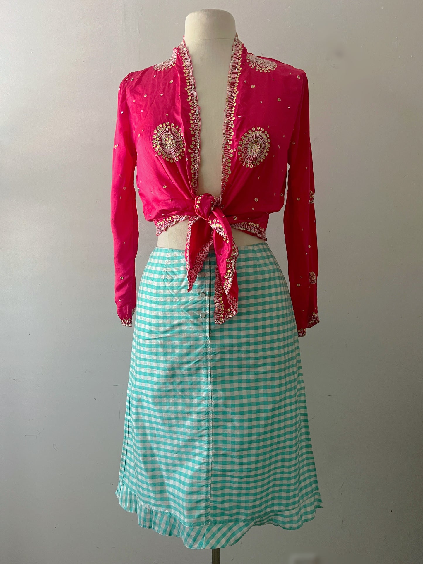 Silk Sequin & Mirror Embroidered Cardigan | S/M