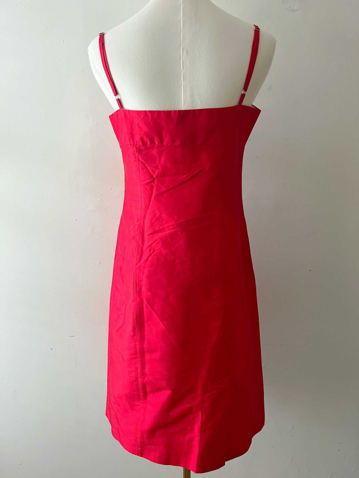 Tara Jarmon Candy Apple Red Silk Dress | Small