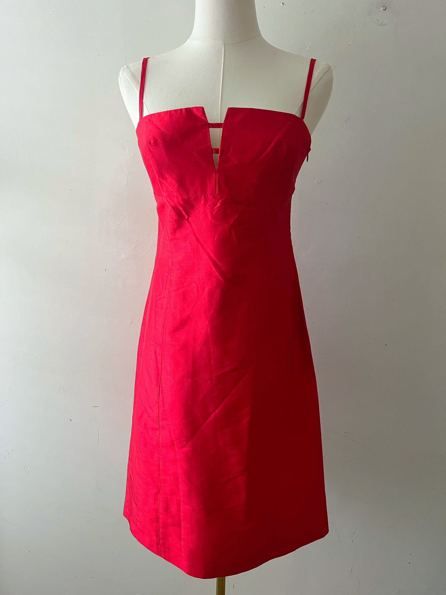 Tara Jarmon Candy Apple Red Silk Dress | Small